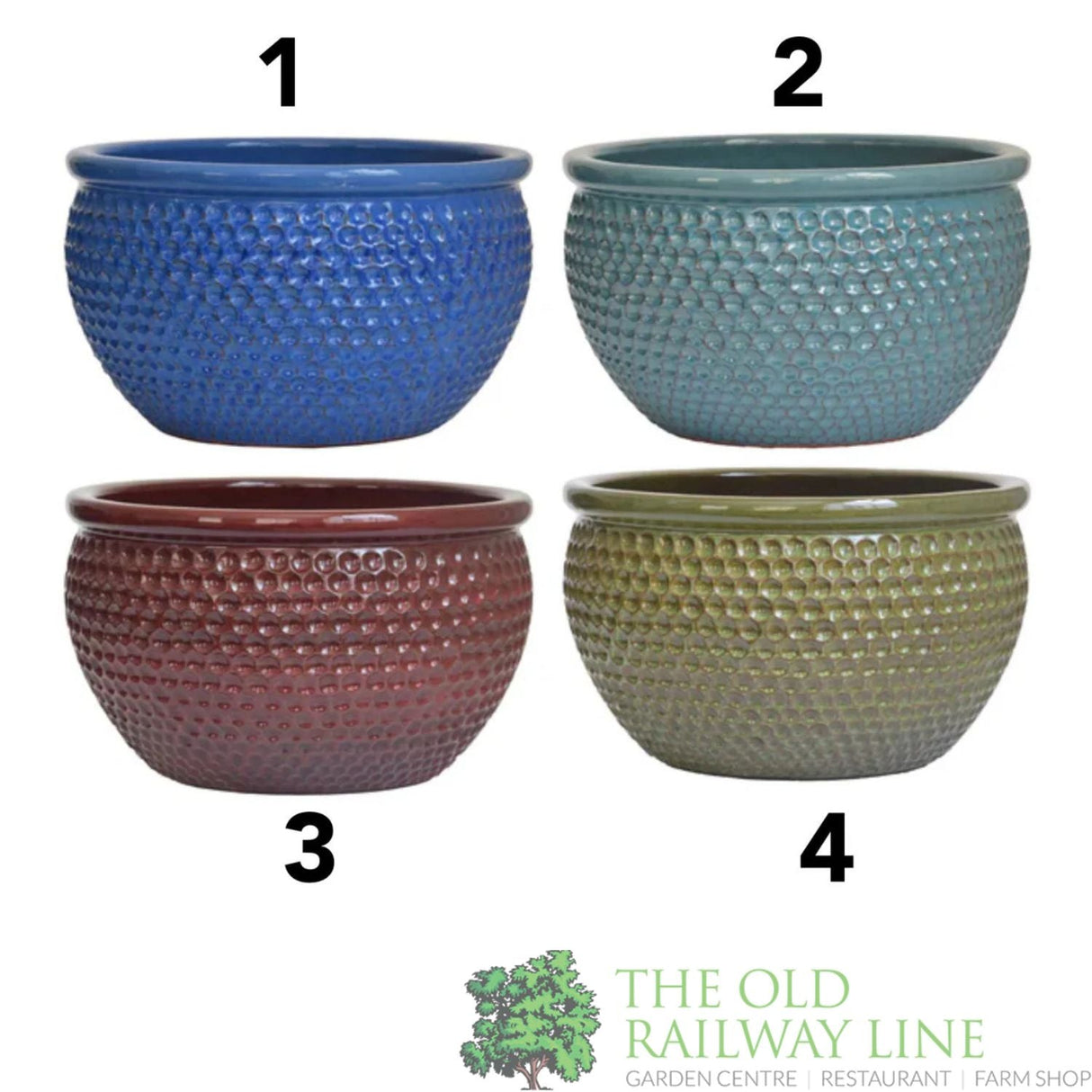 Woodlodge 28cm Leboue Dimple Glazed Pot (Choice of 4) - YLEBOUED28 - Old Railway Line Garden Centre