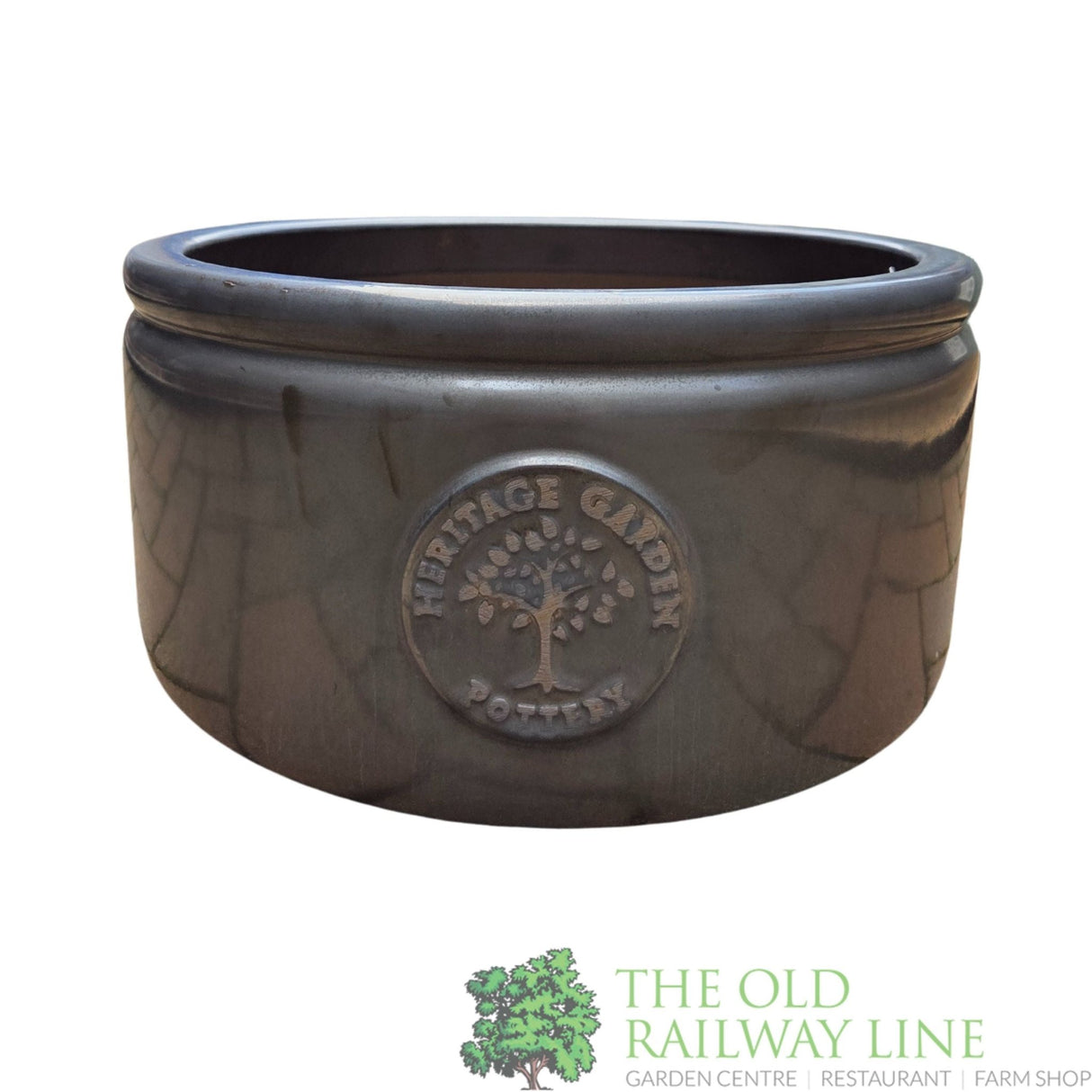 Woodlodge 30cm Copper Edwin Glazed Bowl Glazed Pot - YEDWIBCP30 - Old Railway Line Garden Centre