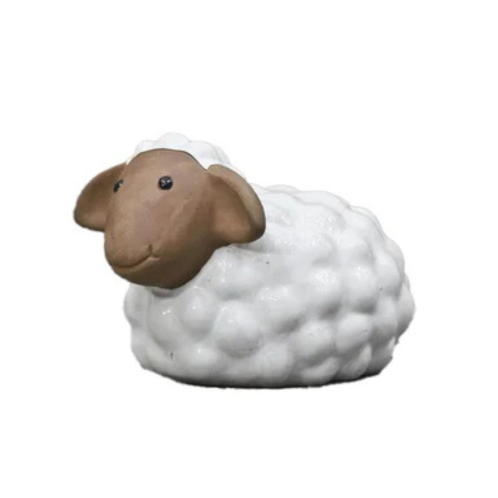 Woodlodge 30cm Glazed Sheep Garden Ornament - White