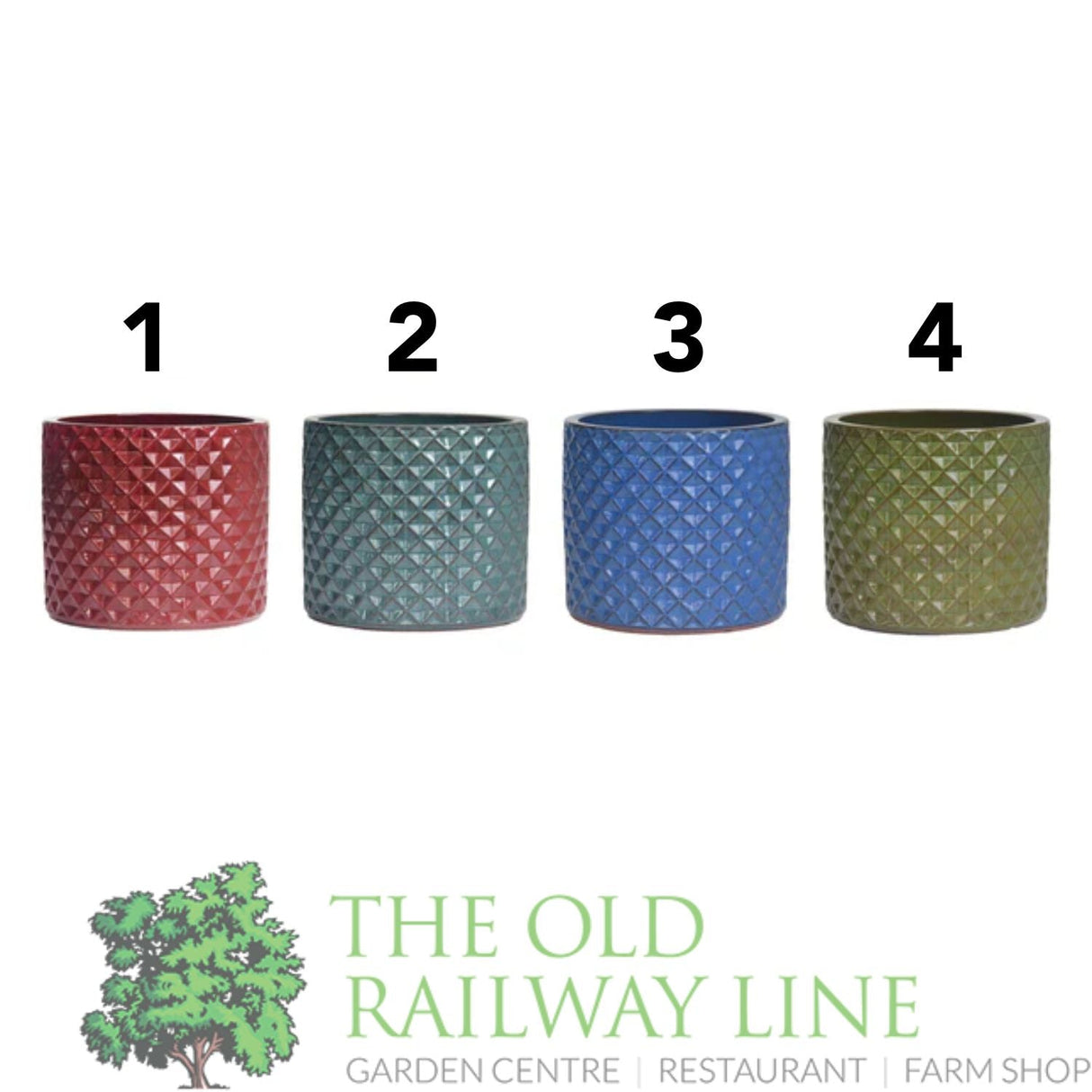 Woodlodge 31cm Evron Cylinder Glazed Pot (Choice of 4) - YEVRONCY31 - Old Railway Line Garden Centre