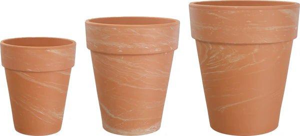 Woodlodge 31cm Terracotta Marble Finish Pot - YLBMARB31 - Old Railway Line Garden Centre