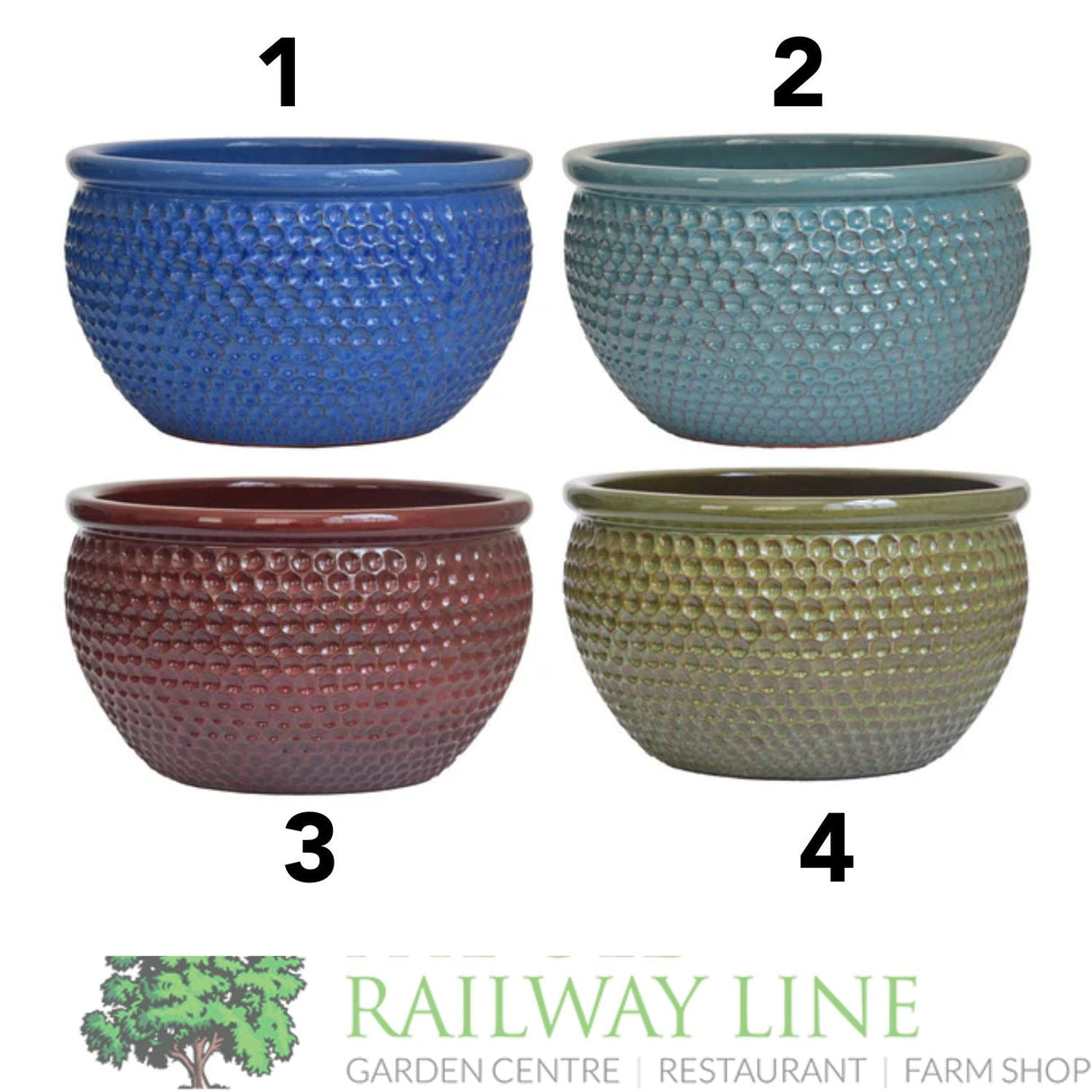 Woodlodge 36cm Leboue Dimple Glazed Pot (Choice of 4) - YLEBOUED36 - Old Railway Line Garden Centre