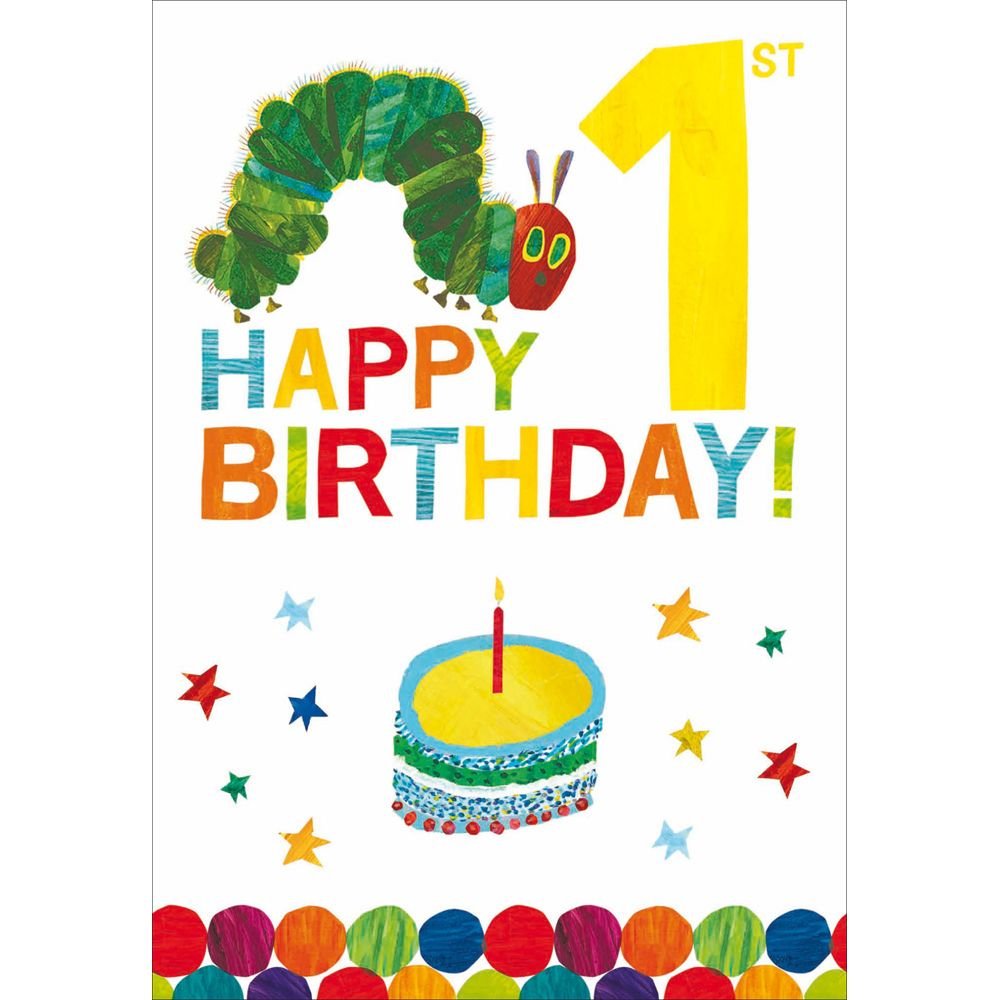 Woodmansterne 1st Hungry Caterpillar Chocolate Cake Birthday Card - Old Railway Line Garden Centre