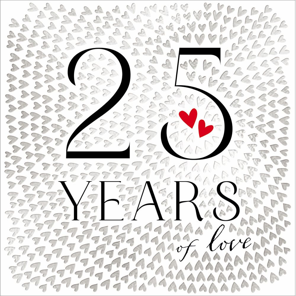 Woodmansterne 25 Years Anniversary Hearts Card