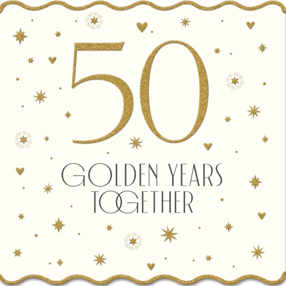 Woodmansterne 50 Golden Years Together Anniversary Card - Old Railway Line Garden Centre