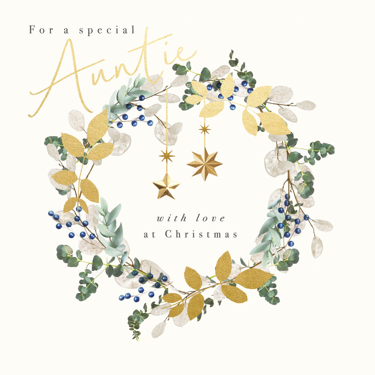 Woodmansterne Auntie Wreath Christmas Card
