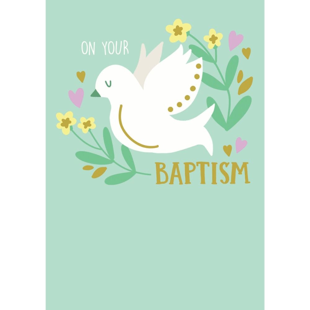 Woodmansterne Baptism Dove Christening Card - Old Railway Line Garden Centre