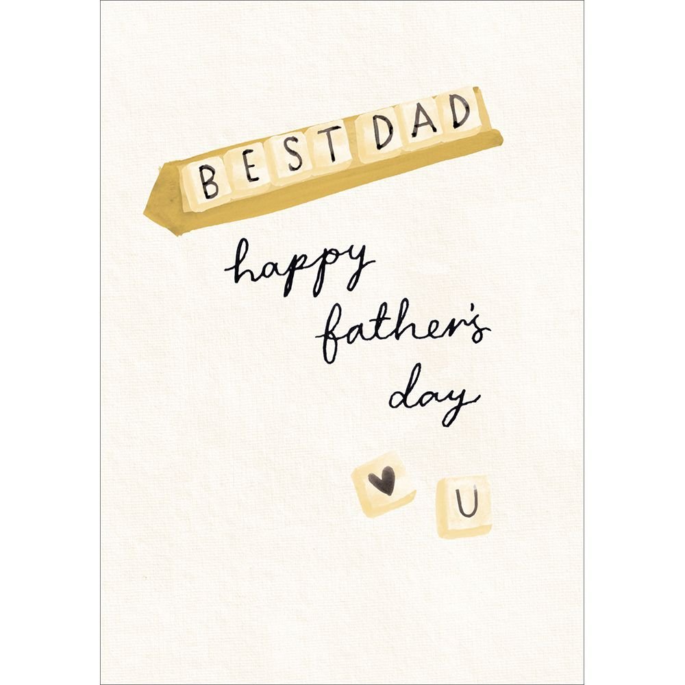 Woodmansterne Best Dad Scrabble Father's Day Card - Old Railway Line Garden Centre