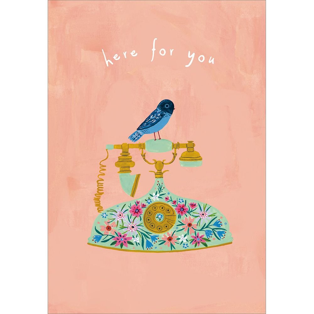 Woodmansterne Bird on Telephone Thinking of You Card - Old Railway Line Garden Centre