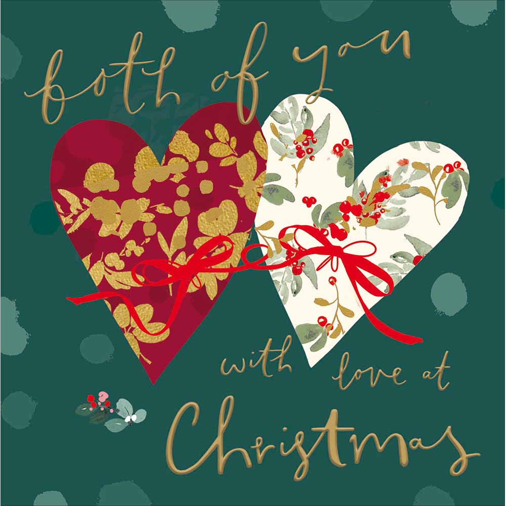 Woodmansterne Both of You - Hearts Christmas Card