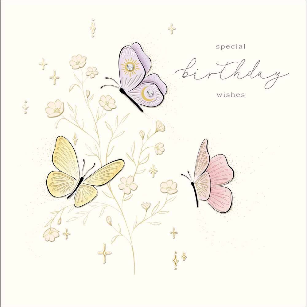 Woodmansterne Butterfly Meadow Special Wishes Birthday Card - Old Railway Line Garden Centre