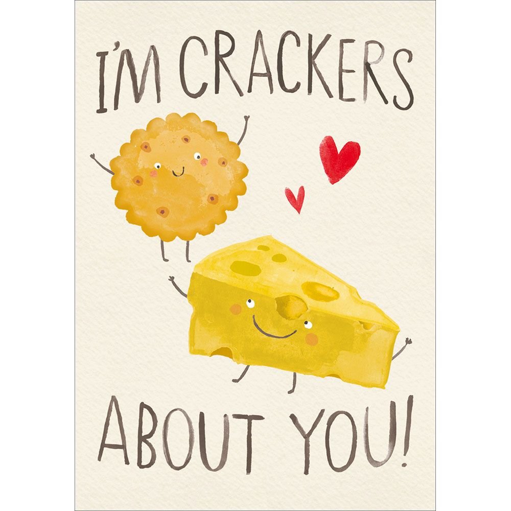 Woodmansterne Cheese & Crackers Valentine's Day Card - Old Railway Line Garden Centre