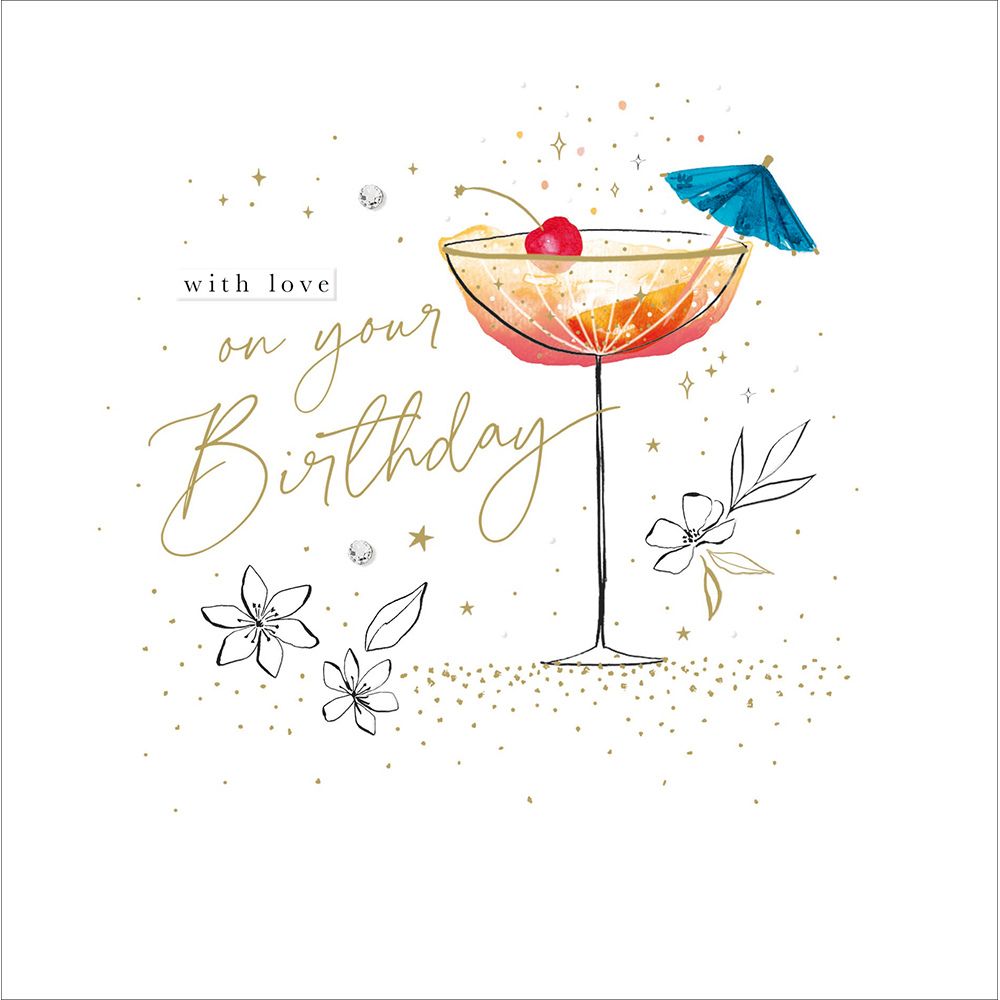 Woodmansterne Cherry Cocktail Birthday Card