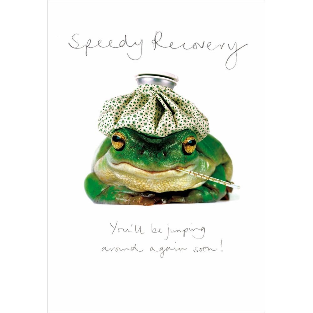 Woodmansterne Croaky Frog Get Well Soon Card - Old Railway Line Garden Centre