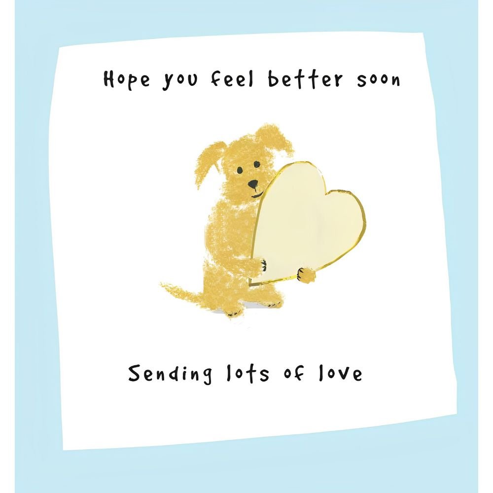 Woodmansterne Dog & Heart Better Soon Get Well Card - Old Railway Line Garden Centre