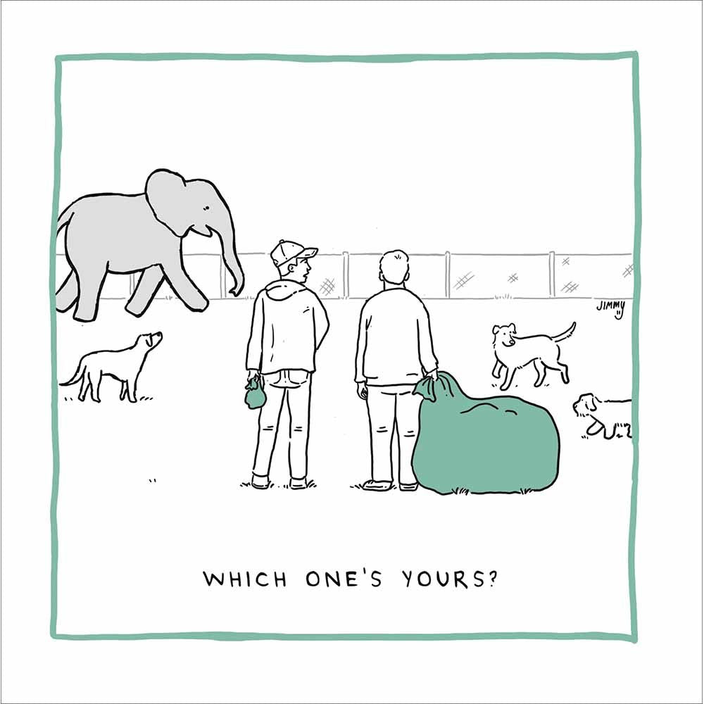 Woodmansterne Elephant at the Park Funny Blank Card