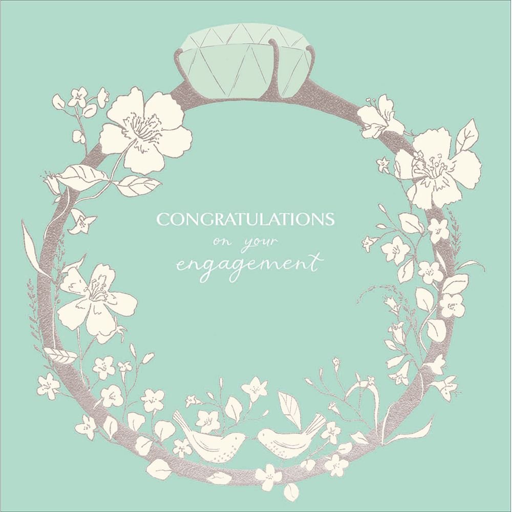 Woodmansterne Engagement Ring with Flowers Card - Old Railway Line Garden Centre