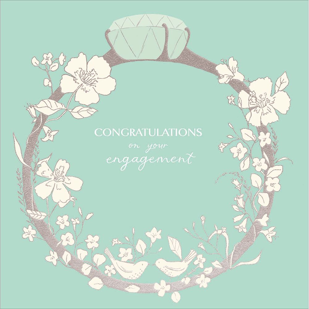 Woodmansterne Engagement Ring with Flowers Card
