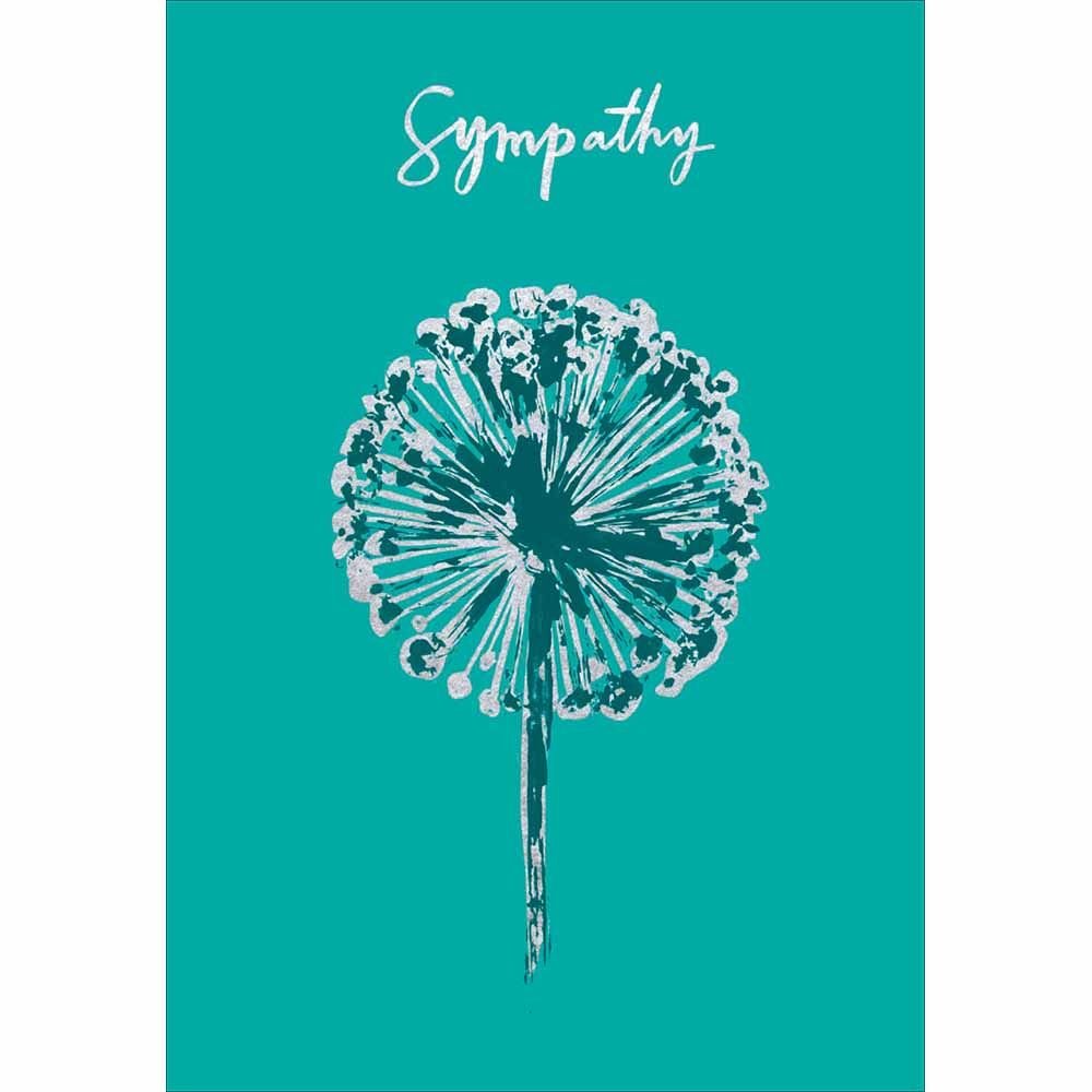 Woodmansterne Flower Teal Sympathy Card - Old Railway Line Garden Centre