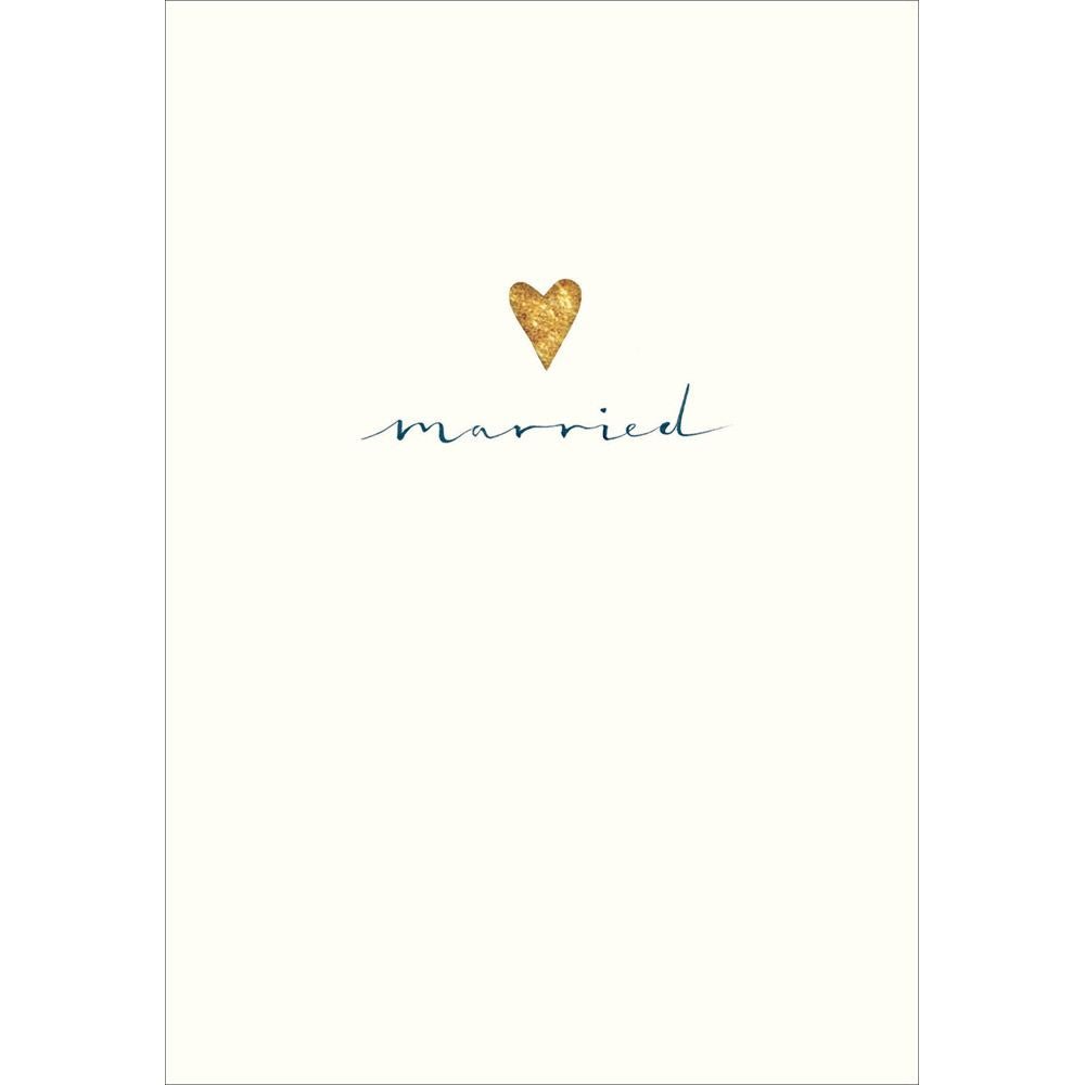 Woodmansterne Gold Heart Married Wedding Card - Old Railway Line Garden Centre