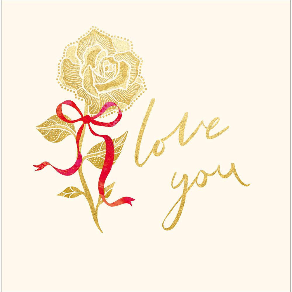 Woodmansterne Gold Rose Valentine's Day Card