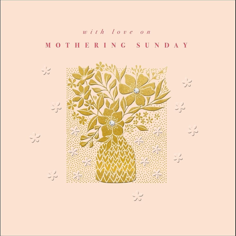 Woodmansterne Golden Flowers Mother's Day Card - Old Railway Line Garden Centre