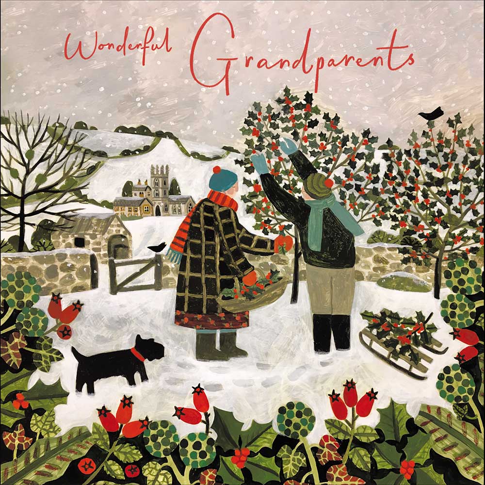Woodmansterne Grandparents - Holly Pickers Christmas Card