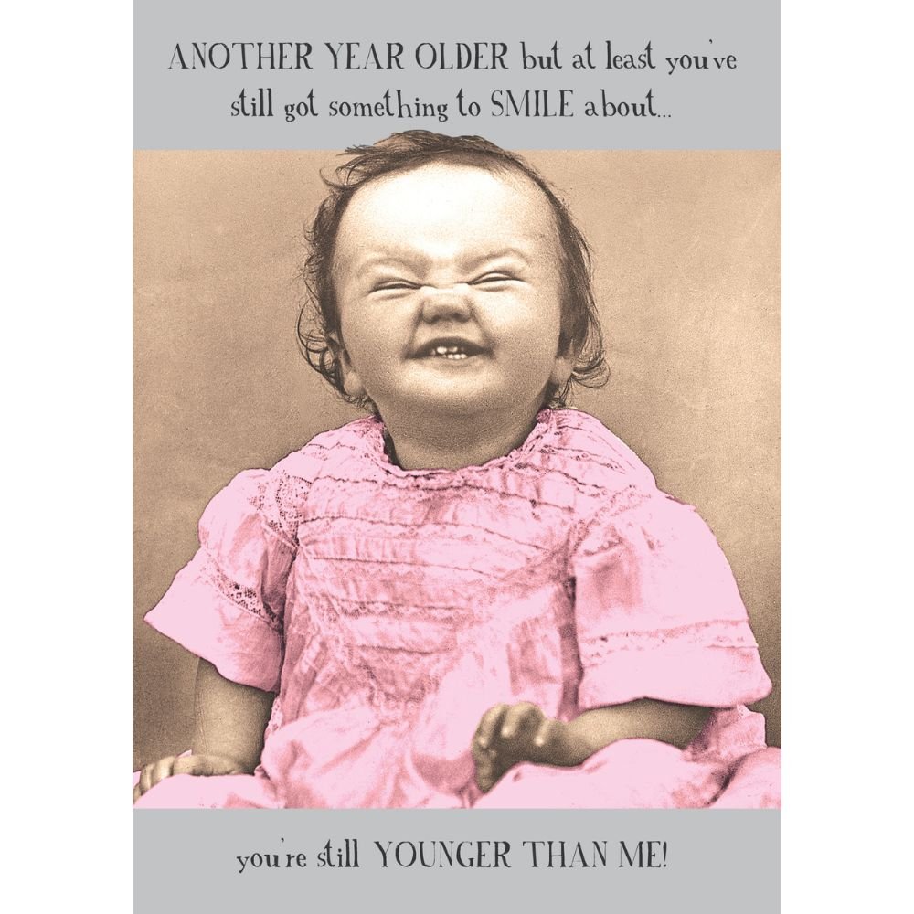 Woodmansterne Grinning Little Girl Birthday Card - Old Railway Line Garden Centre
