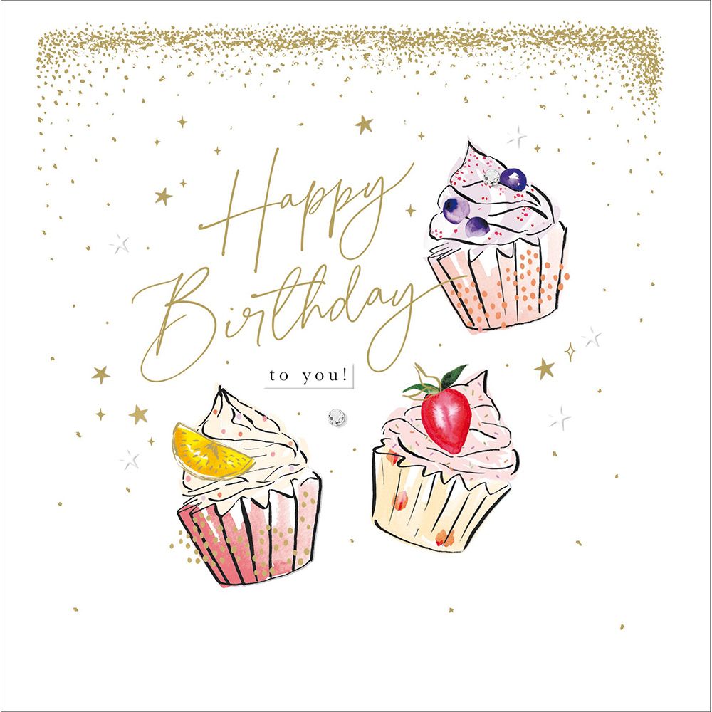 Woodmansterne Happy Birthday Cupcakes Card