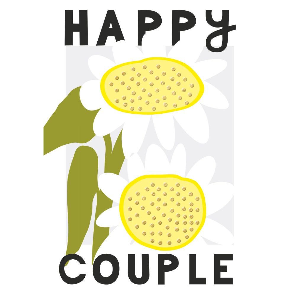 Woodmansterne Happy Couple Daisy Wedding Card - Old Railway Line Garden Centre