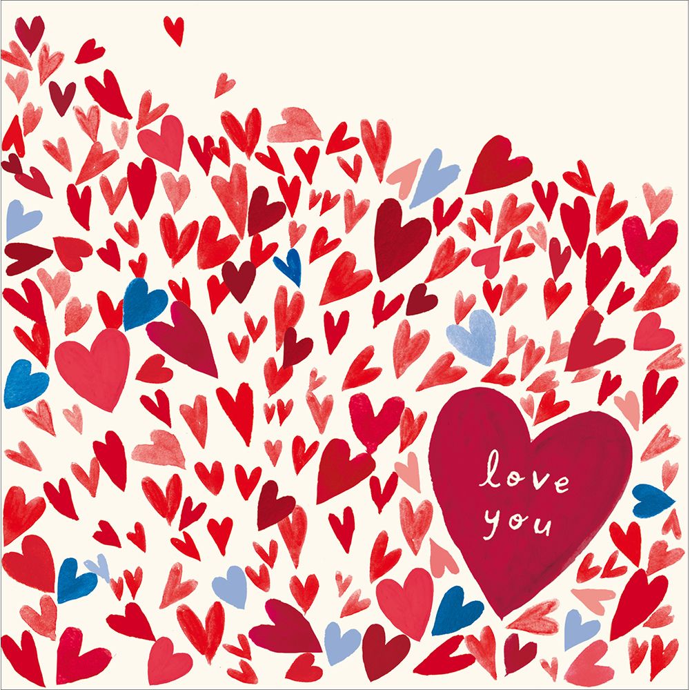 Woodmansterne Heart Surrounded by Small Hearts Valentine's Day Card