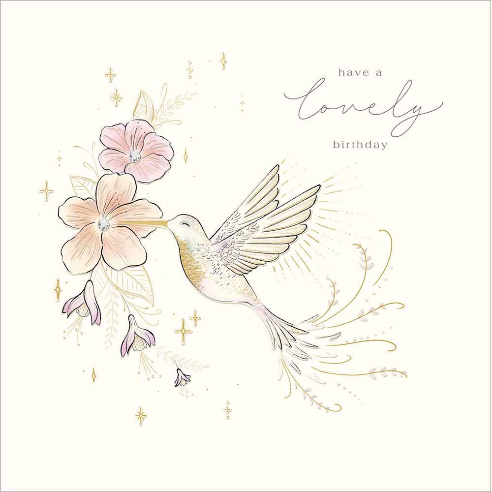 Woodmansterne Hummingbird & Flowers Birthday Card