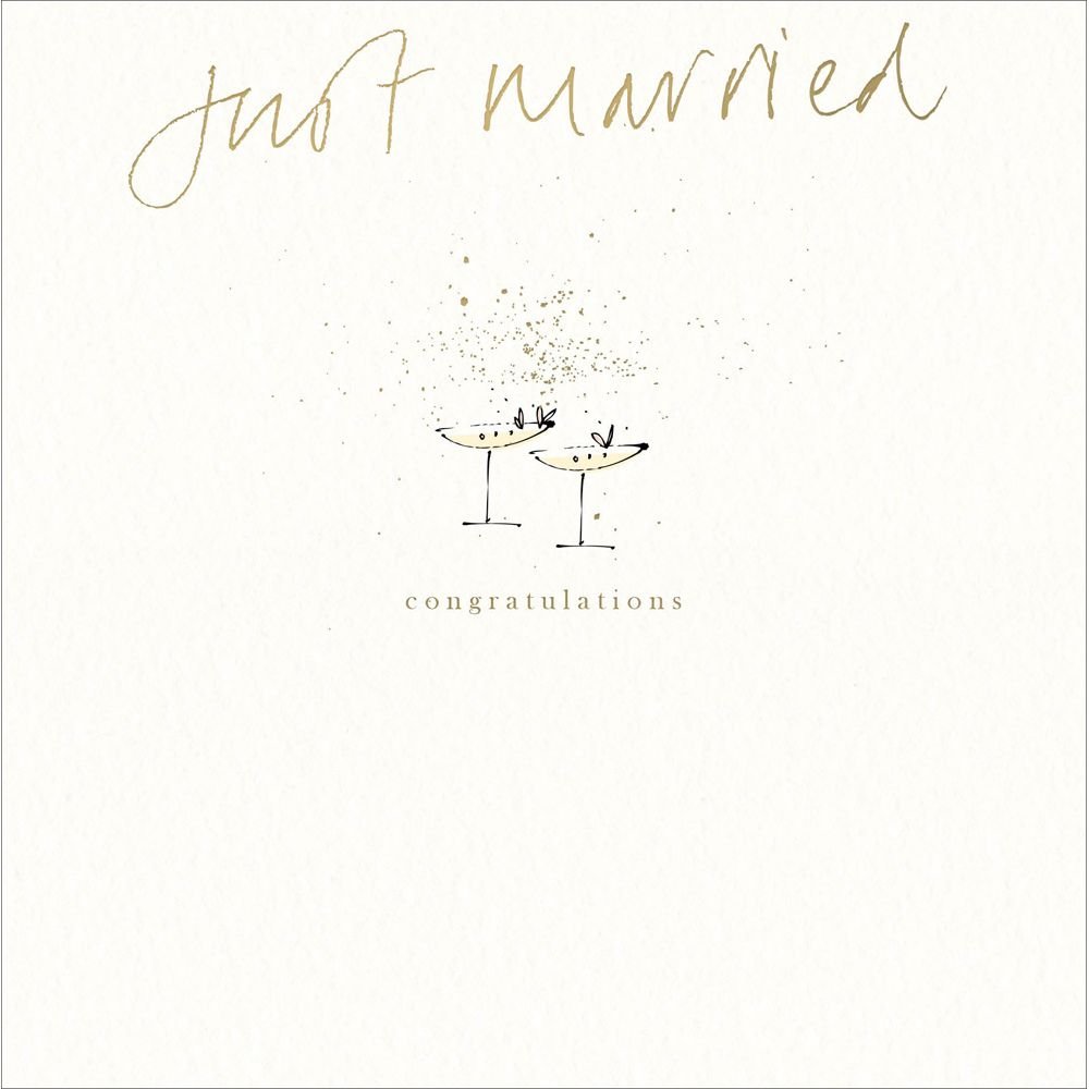 Woodmansterne Just Married Congratulations Fizz Wedding Card - Old Railway Line Garden Centre