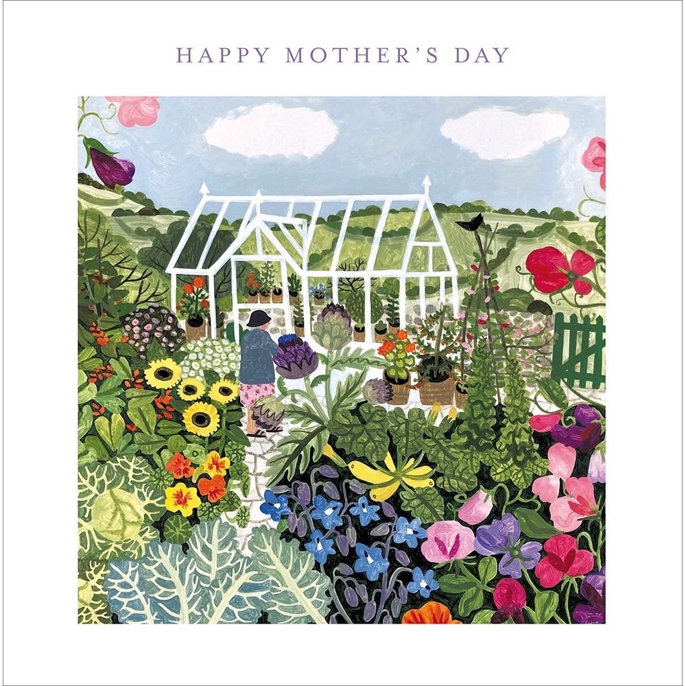Woodmansterne Lady in Green House Mother's Day Card - Old Railway Line Garden Centre