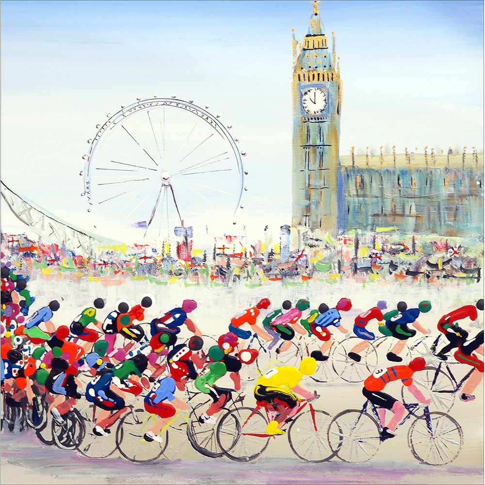 Woodmansterne London Cycle Race Blank Card - Old Railway Line Garden Centre