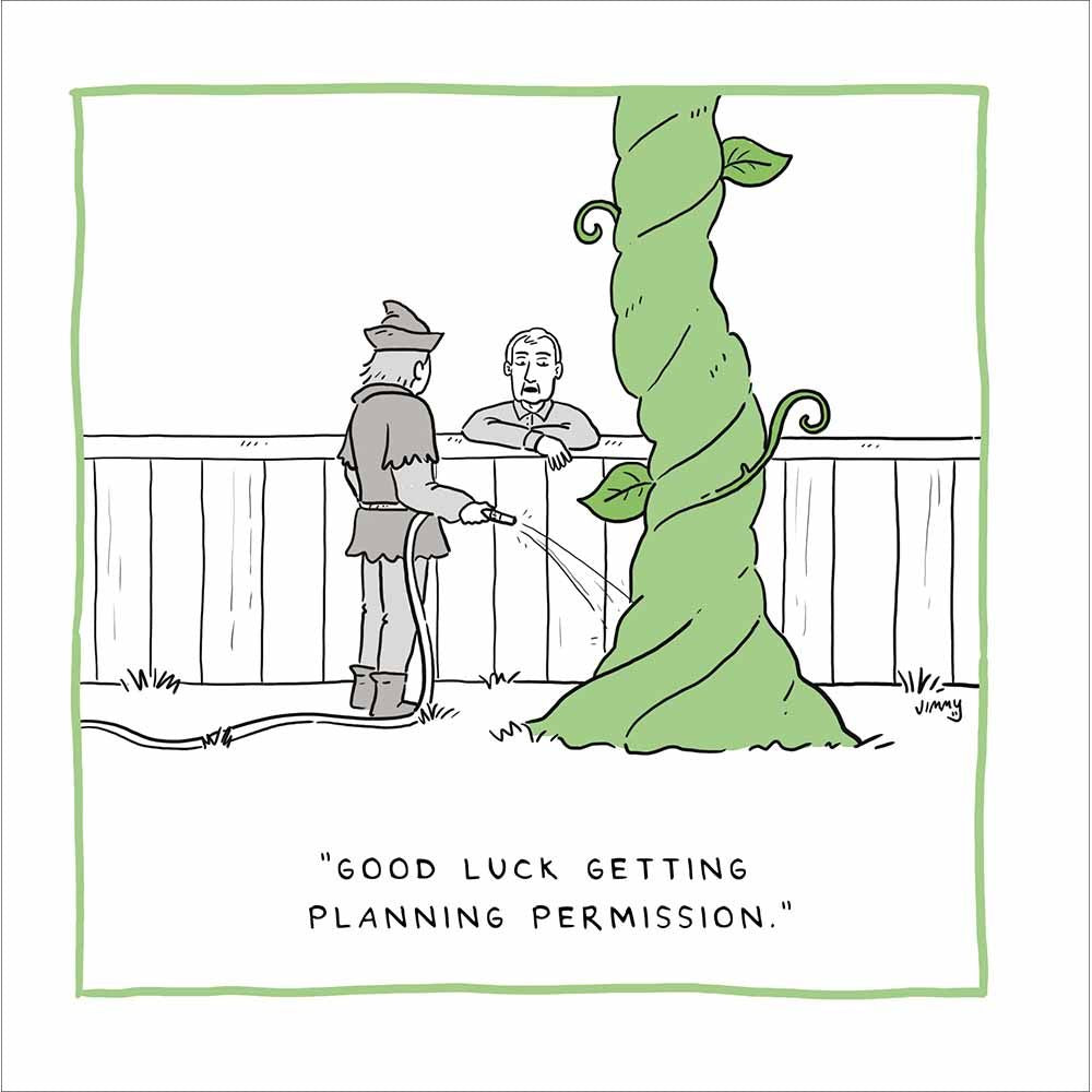 Woodmansterne Magic Beanstalk Funny Blank Card
