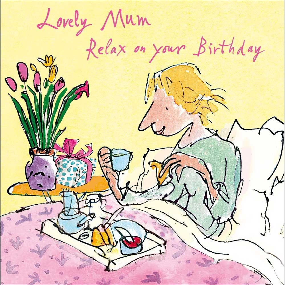 Woodmansterne Mum Breakfast in Bed Birthday Card - Old Railway Line Garden Centre