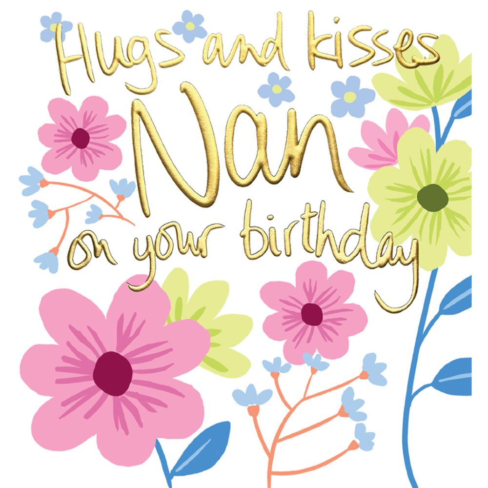 Woodmansterne Nan Hugs & Kisses Birthday Card - Old Railway Line Garden Centre