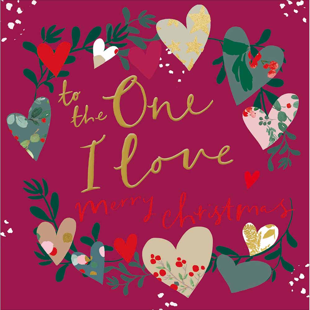 Woodmansterne One I Love - Heart Wreath Christmas Card