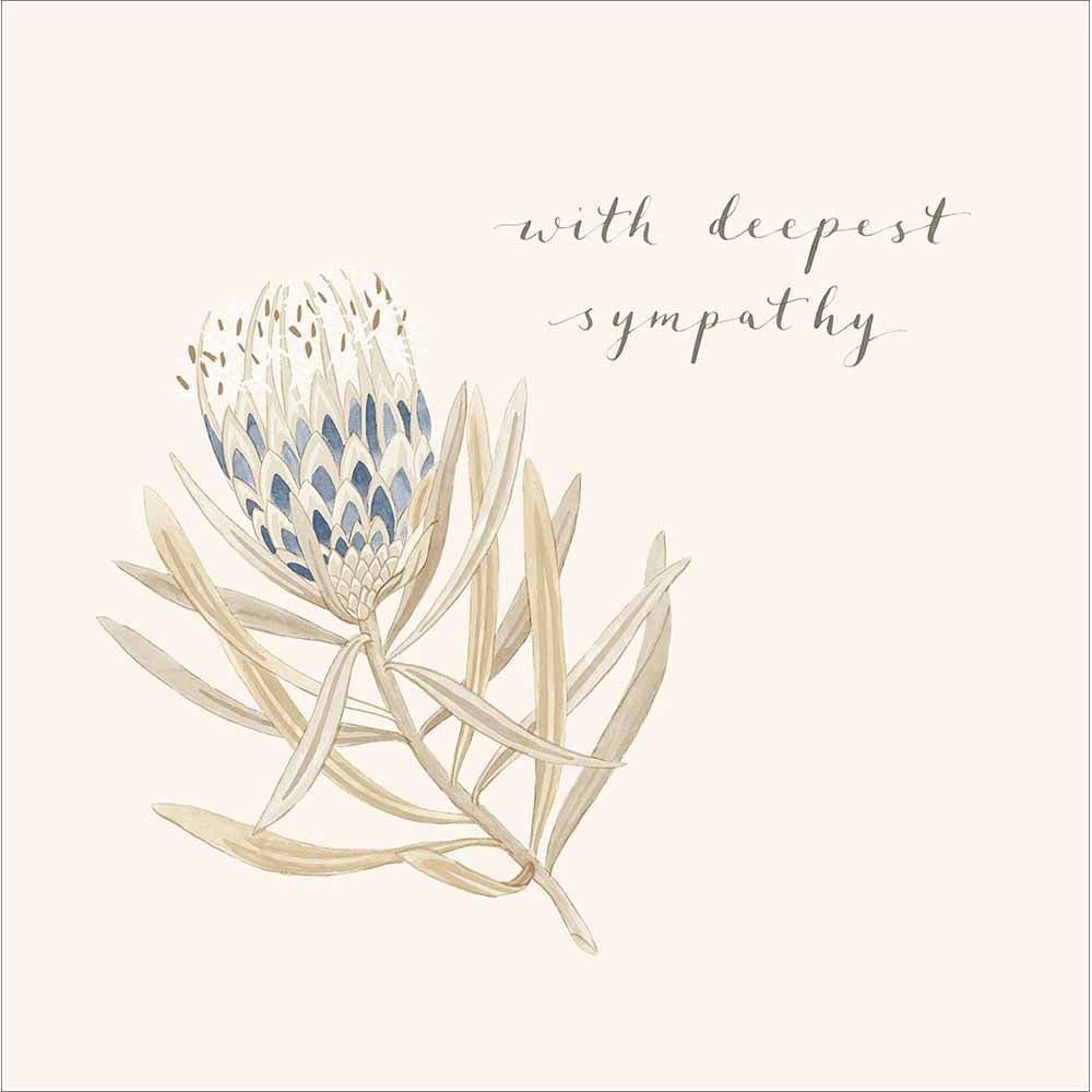 Woodmansterne Protea Flower With Sympathy Card - Old Railway Line Garden Centre