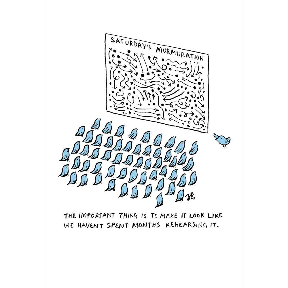 Woodmansterne Saturday's Murmuration Funny Blank Card - Old Railway Line Garden Centre
