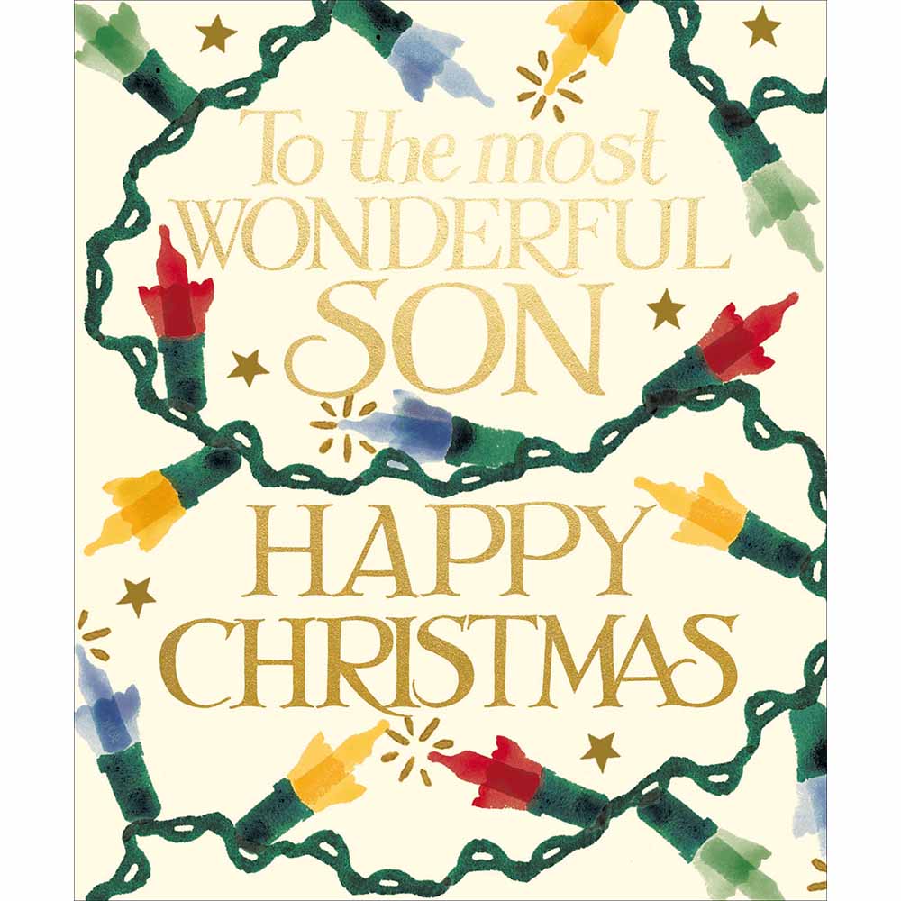 Woodmansterne Son - Christmas Lights & Gold Text Christmas Card