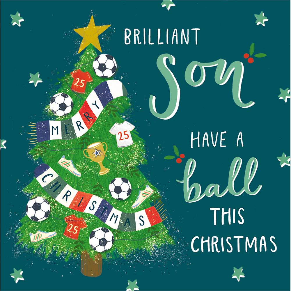 Woodmansterne Son - Football Christmas Tree Christmas Card