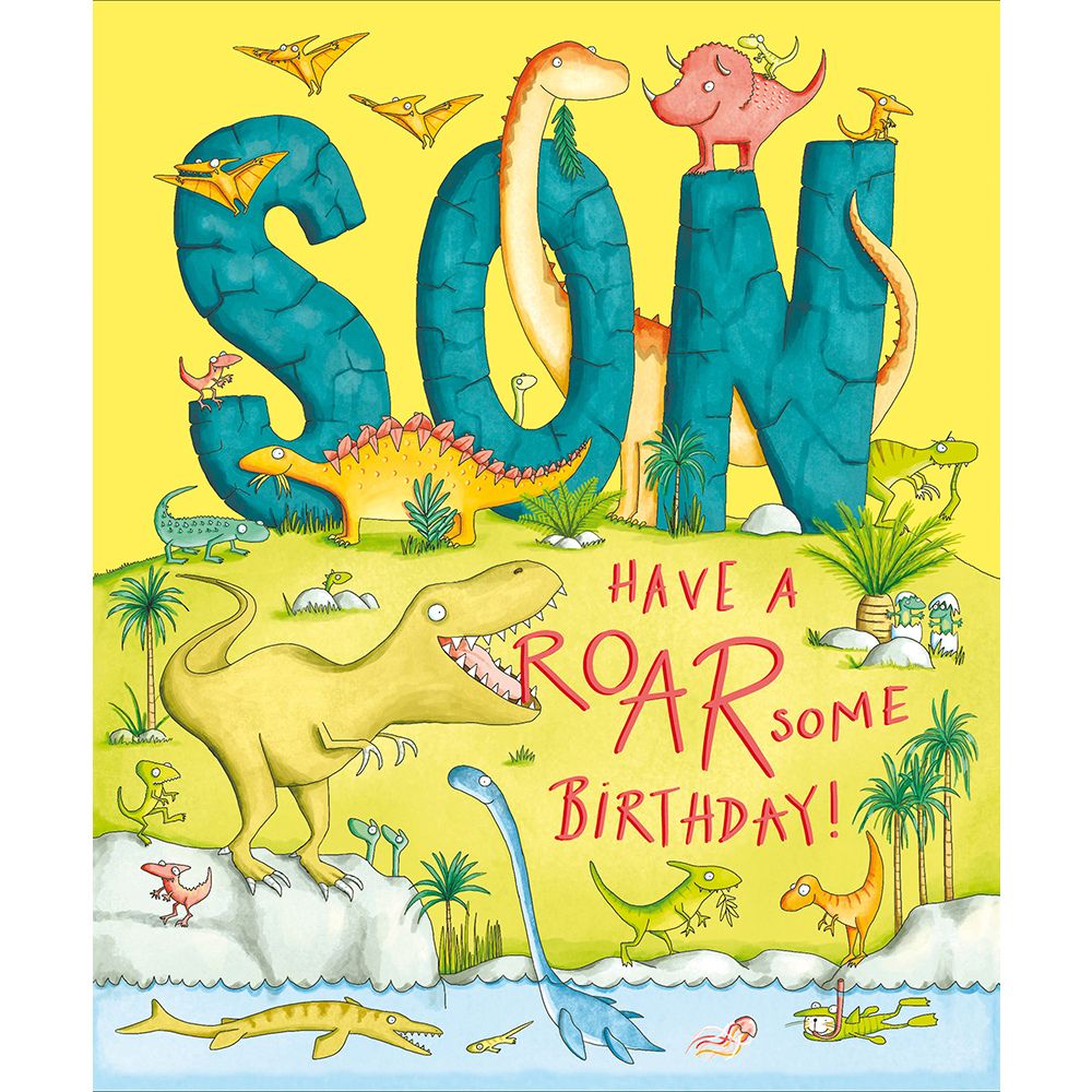 Woodmansterne Son Roar-Some Dinosaur Birthday Card - Old Railway Line Garden Centre