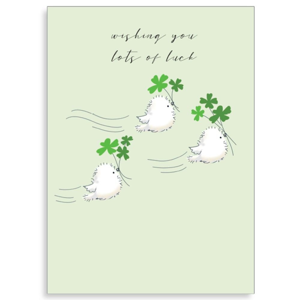 Woodmansterne Three Birds Good Luck Card - Old Railway Line Garden Centre