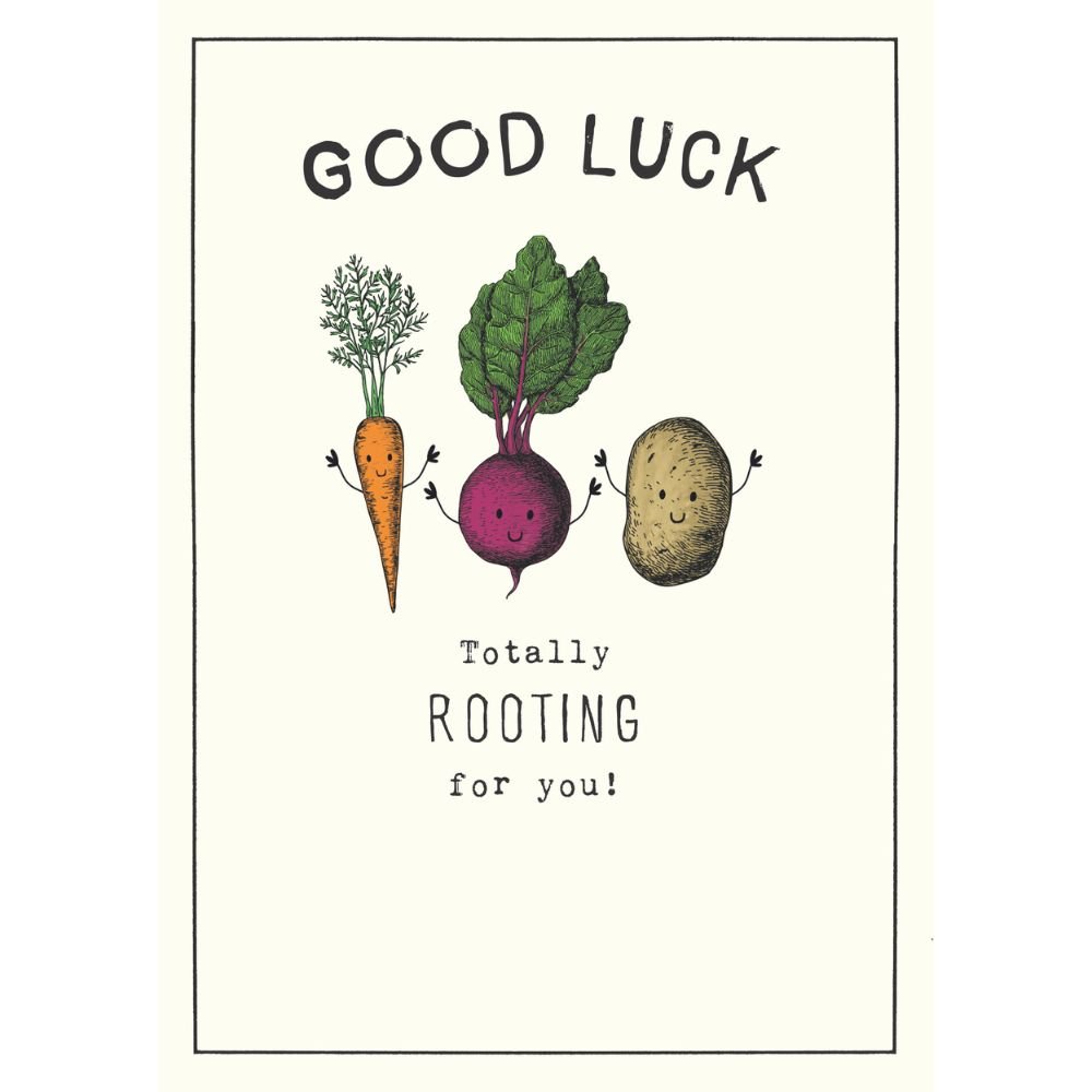 Woodmansterne Totally Rooting For You Good Luck Card - Old Railway Line Garden Centre