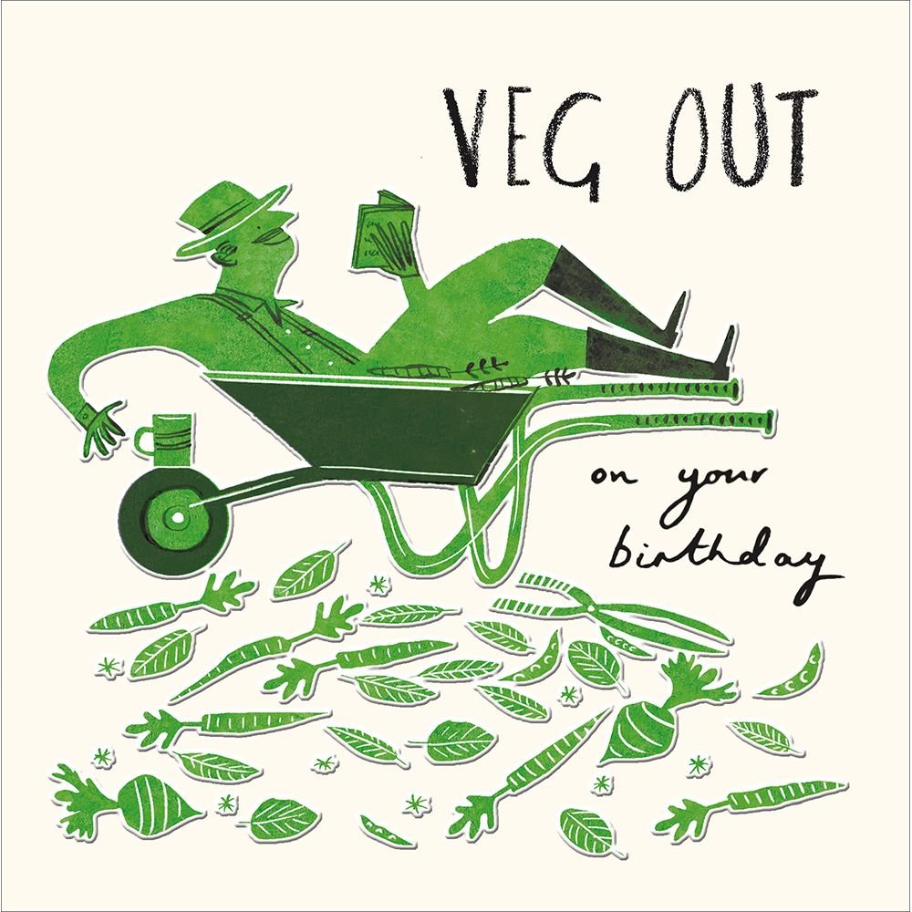 Woodmansterne Veg Out Birthday Card - Old Railway Line Garden Centre