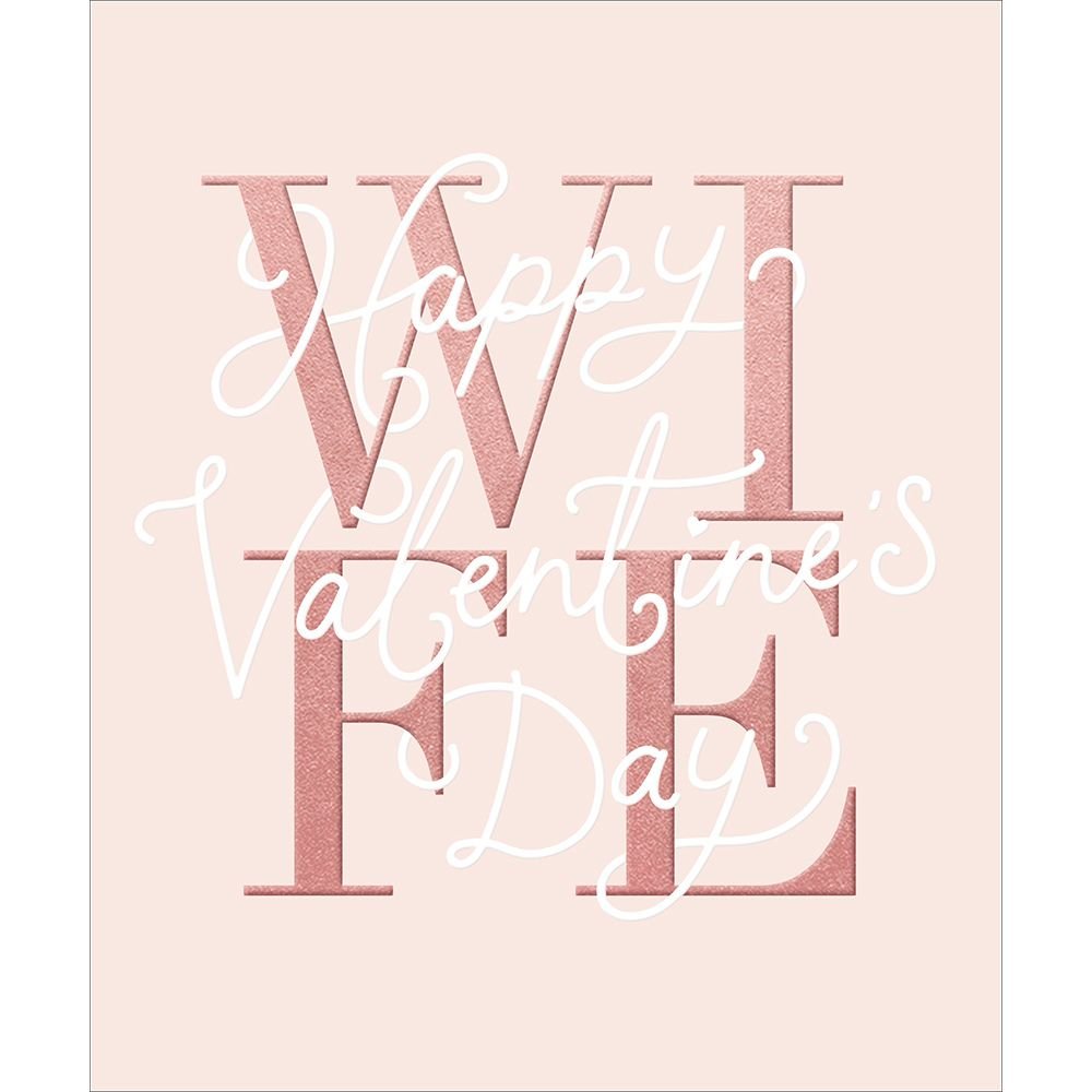 Woodmansterne Wife Layered Text Valentine's Day Card - Old Railway Line Garden Centre
