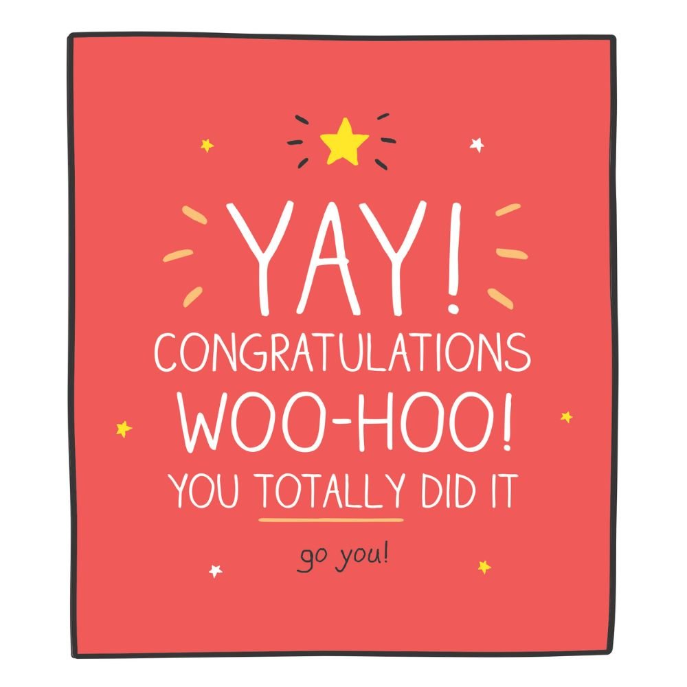 Woodmansterne YAY WOO-HOO Congratulations Card - Old Railway Line Garden Centre