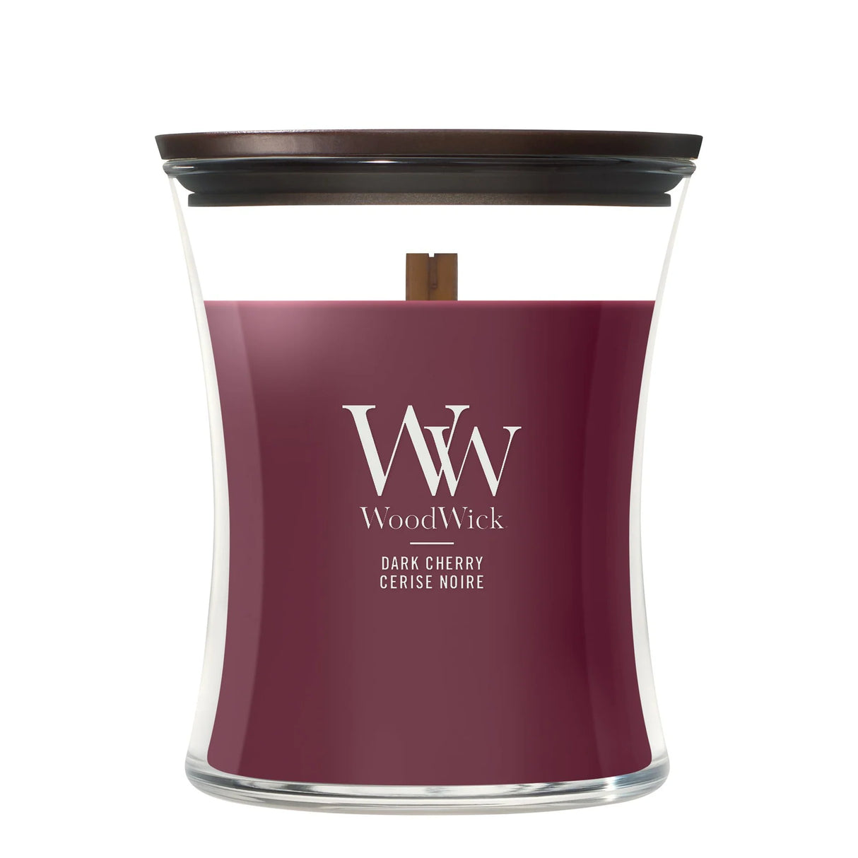 Wood Wick Dark Cherry Medium Hourglass Candle